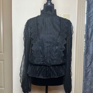 Express Black Lace Blouse, Size S